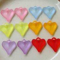 Acrylic Pendants, Heart, 3D effect & Unisex, more colors for choice, 27x25mm, Approx 100PCs/Bag, Sold By Bag