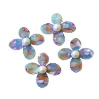 Celular Kit de bricolaje, Acrílico, con Perlas plásticas, Flor, multicolor, 35x34mm, aproximado 100PCs/Bolsa, Vendido por Bolsa