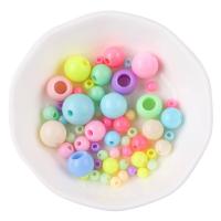 Solid Color Akril gyöngyök, Kerek, DIY & különböző méretű a választás, kevert színek, 4-12mm, 50G/Bag, Által értékesített Bag