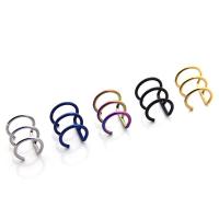 Fashion Earring Cuff and Wraps, 316L Stainless Steel, Vacuum Plating, Unisex, mixed colors, 10x7mm, 5PCs/Bag, Sold By Bag
