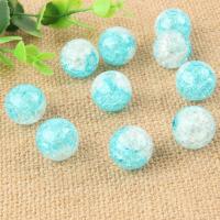 Acrylic Jewelry Beads Glass Beads Round injection moulding DIY & half-drilled & crackle 16mm Sold By G