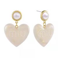 Zinc Alloy Drop Earrings Acrylic with Zinc Alloy Heart & for woman Sold By Pair