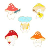 Tibetan Style Brooches, mushroom, stoving varnish, Unisex & different styles for choice, nickel, lead & cadmium free, 25x30mm, 10PCs/Lot, Sold By Lot