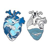 Enamel Brooch, Tibetan Style, Heart, plated, Unisex & different styles for choice, nickel, lead & cadmium free, 20x30mm, 10PCs/Lot, Sold By Lot