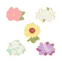Zinc Alloy Brooches Flower stoving varnish Unisex nickel lead & cadmium free 28mm Sold By Lot