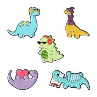 Zinc Alloy Brooches Dinosaur stoving varnish Unisex nickel lead & cadmium free 25-30mm Sold By Lot
