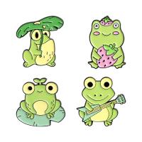 Zinc Alloy Brooches Frog stoving varnish Unisex nickel lead & cadmium free 30mm Sold By Lot