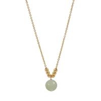 Серебряное ожерелье, 925 пробы, с Хотан Jade, плакирован золотом, Женский, длина:Приблизительно 15.74 дюймовый, продается PC