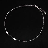 925 Sterling Silver Necklaces, plated, for woman, more colors for choice, Length:Approx 15.35 Inch, Sold By PC