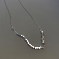 Sterling Silber Halsketten, 925er Sterling Silber, Platinfarbe platiniert, für Frau, Länge:ca. 15.74 ZollInch, verkauft von PC