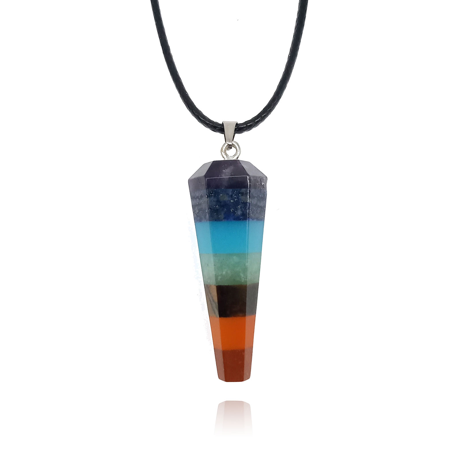 Resin Sweater Necklace, with Gemstone, Artemis, polished, can be used as necklace or sweater necklace, more colors for choice, 60cm chain, Length:35 cm, 1Strand/Bag, Sold By Bag