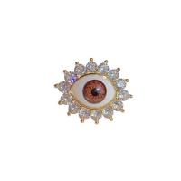 Kubieke Circonia Micro Pave Brass Ring, Messing, met Hars, plated, Verstelbare & micro pave zirconia & voor vrouw, meer kleuren voor de keuze, 24x30mm, Verkocht door PC