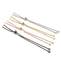 Brass Bracelet Chain, for woman, more colors for choice, 120x1.20mm, Length:Approx 19 cm, Sold By PC
