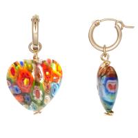 Lampwork Jewelry Earring, Titanium Steel, with Lampwork, random style & for woman, mixed colors, 20x18mm, Sold By Pair