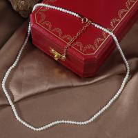 Natural Freshwater Pearl Necklace, with Tibetan Style, for woman, white, Length:45 cm, Sold By PC
