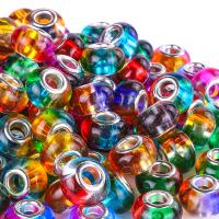 Resin European Beads with Zinc Alloy stoving varnish DIY mixed colors Sold By Bag