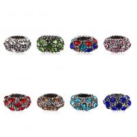 Tibetan Style European Beads, DIY & with rhinestone, more colors for choice, 7x12mm, 100PCs/Bag, Sold By Bag