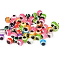 Resin Evil Eye Beads, Round, stoving varnish, DIY, mixed colors, 4-10mm, 1000PCs/Bag, Sold By Bag