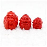 Harz Schmuckperlen, Buddha, poliert, Nachahmung Zinnober & DIY, rot, 100PCs/Tasche, verkauft von Tasche