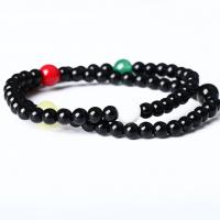Gemstone Bracelets, Natural Stone, Unisex, mixed colors, 6mm, Length:Approx 19 cm, Sold By PC