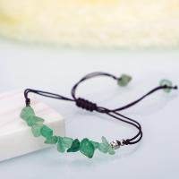 Gemstone Bracelets, with Polyester Cord, Unisex, more colors for choice, 45mm, Length:8-28 cm, Sold By PC