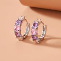 Zinc Alloy Hoop Earring plated for woman & with rhinestone 5-30mm Sold By Pair