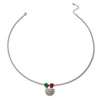 Zinc Alloy Jewelry Necklace with Plastic Pearl Christmas jewelry & for woman & enamel mixed colors Length 56 cm Sold By PC