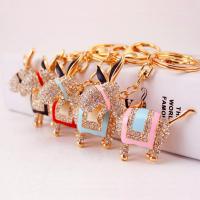 Tibetan Style Key Clasp, with Czech Rhinestone, Donkey, high quality plated, fashion jewelry & Unisex & enamel, more colors for choice, 105x65mm, Sold By PC