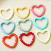 Mobile Phone DIY Decoration, Resin, Heart, hollow, more colors for choice, 30x27mm, Approx 50PCs/Bag, Sold By Bag