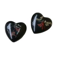Hair Accessories DIY Findings Resin with Dried Flower Heart black Approx Sold By Bag