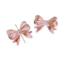 Hair Accessories DIY Findings, Resin, Bowknot, clear, 29x23mm, Approx 100PCs/Bag, Sold By Bag