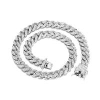 Zink Alloy Chain Necklace, plated, Unisex & olika stilar för val & med strass, fler färger för val, nickel, bly och kadmium gratis, Säljs av PC