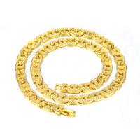Zinc Alloy Chain Necklace & Unisex & with rhinestone golden nickel lead & cadmium free 8mm Sold By PC