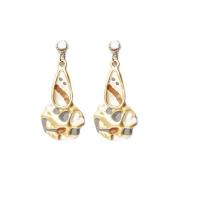 Brass Drop Earring, gold color plated, for woman & with rhinestone, mixed colors, nickel, lead & cadmium free, 20x40mm, Sold By Pair