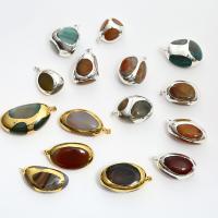 Gemstone Pendants Jewelry Natural Stone with Brass plated vintage & Unisex nickel lead & cadmium free 15-25mm Sold By PC