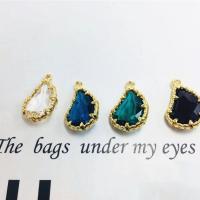 Crystal Pendants, with Brass, gold color plated, DIY, more colors for choice, 9x14mm, 50PCs/Bag, Sold By Bag