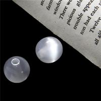 Imitation Cats Eye Resin Beads, Round, DIY & different size for choice, white, 50PCs/Bag, Sold By Bag