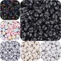 Akryl smycken pärlor, Rund, DIY & emalj, fler färger för val, 8mm, Ca 100PC/Bag, Säljs av Bag