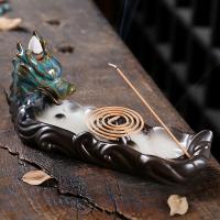 Backflow Incense Burner, Porcelain, handmade, for home and office & durable & multifunctional, more colors for choice, 205x65x90mm, Sold By PC