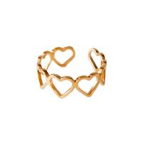Brass Finger Ring Heart plated adjustable & for woman & hollow nickel lead & cadmium free 20mm Sold By PC