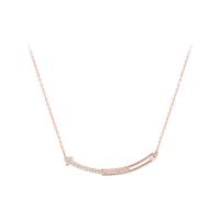 925 Sterling Silver Necklaces with 2.36 inch extender chain plated for woman & with rhinestone Length Approx 17.8 Inch Sold By PC