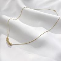 Sterling Silber Halsketten, 925er Sterling Silber, goldfarben plattiert, für Frau, Länge:ca. 17.71 ZollInch, verkauft von PC