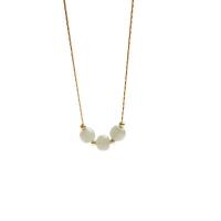 925 Sterling Silver Necklaces, with Hetian Jade, 18K gold plated, for woman, Length:Approx 15.74 Inch, Sold By PC
