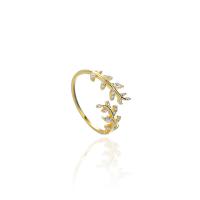 925 Sterling Silver Pljuska prst prsten, pozlaćen, Podesiva & za žene & s Rhinestone, više boja za izbor, Prodano By PC
