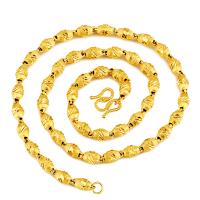 Mässing Chain Necklace, plated, för människan, gyllene, 7mm, Längd 60 cm, Säljs av PC