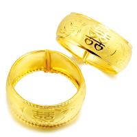 laiton bracelet ordinaire, Placage, pour femme, doré, 56x25mm, Vendu par PC