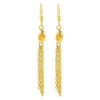 Fashion Fringe Earrings Brass for woman golden Sold By Pair