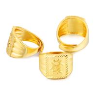 Brass Open Finger Ring, plated, Adjustable & for man, golden, 17mm, Sold By PC