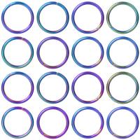 Edelstahl offene Ringe, 304 Edelstahl, bunte Farbe plattiert, gemischte Farben, verkauft von PC