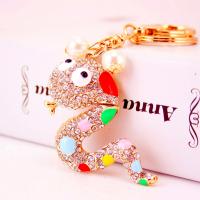 Zinc Alloy Key Clasp with Czech Rhinestone Apple high quality plated fashion jewelry & for woman & enamel multi-colored Sold By PC